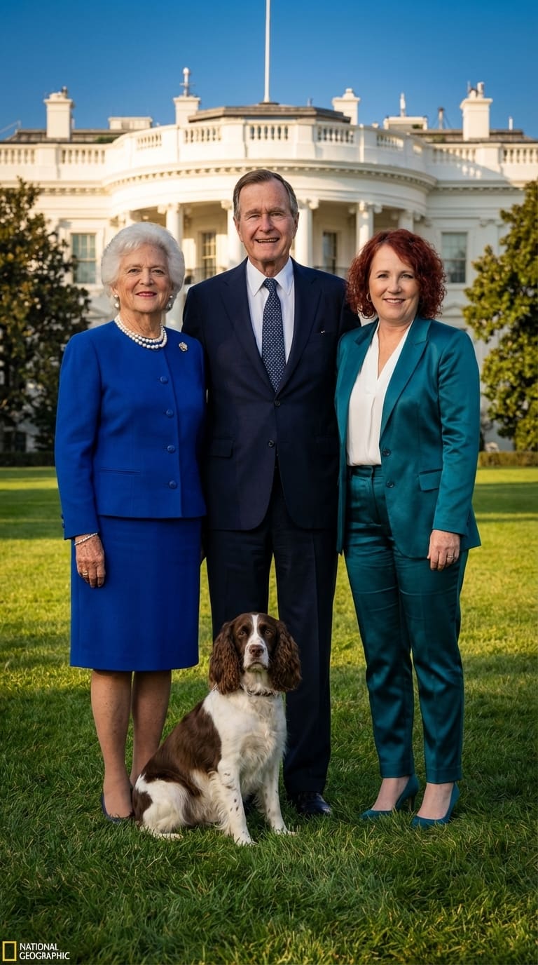 Mariquita with President and Mrs. George H.W. Bush at the White House